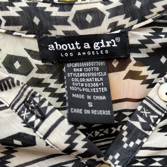 Black and white Southwest blouse - ABOUT A GIRL - Picture 4 of 4